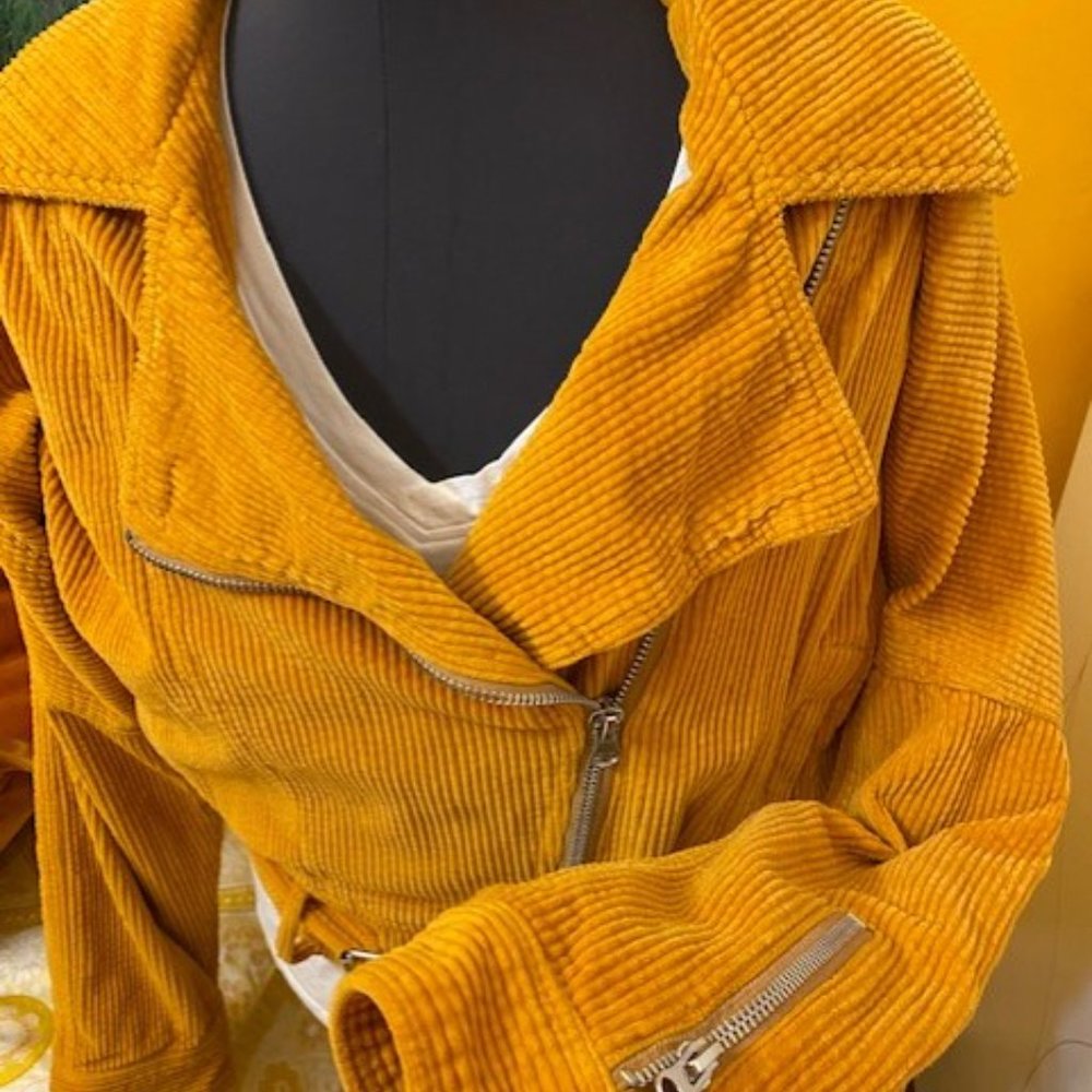 Free People Orange Bomber Jacket - Picture 3 of 6